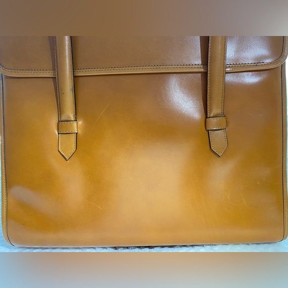CELINE - Rust Brown Structured Leather Tote with Turnlock & Chain **FINAL PRICE* - Picture 12 of 15
